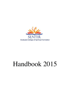 Handbook 2015 - Sentir Graduate College of Spiritual Formation