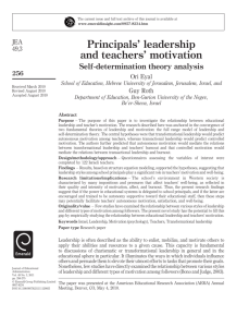 Principals' leadership and teachers' motivation