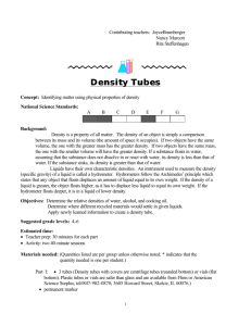 Density Tubes Density Tubes