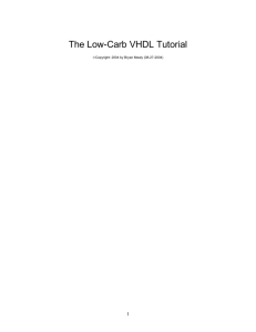 The Low-Carb VHDL Tutorial