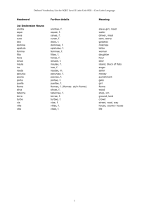 Defined Vocabulary List for WJEC Level 2 Latin Unit 9521 – Core