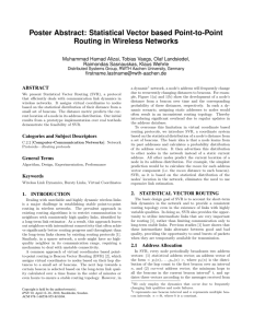 Statistical Vector based Point-to-Point Routing in Wireless Networks