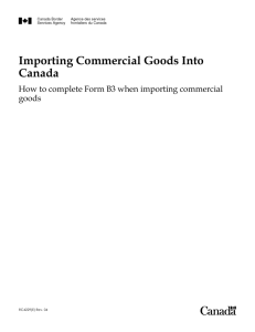 Importing Commercial Goods Into Canada