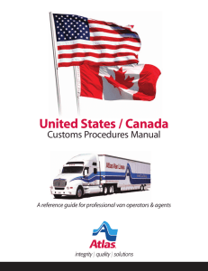US/Canada Customs Procedures Manual