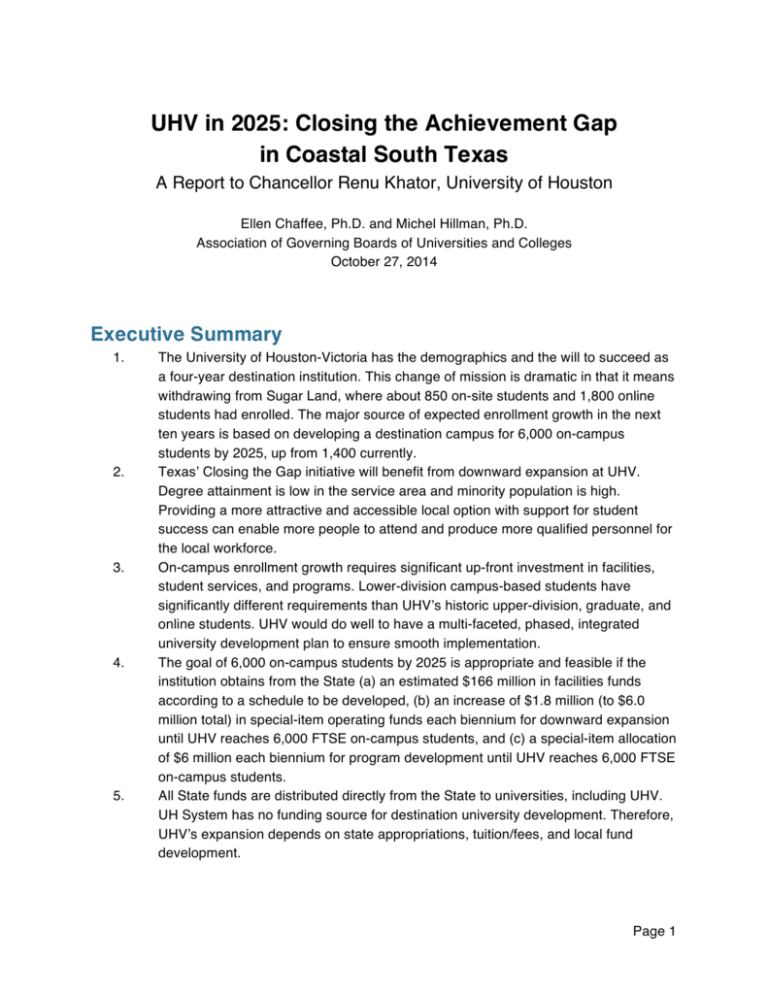 UHV in 2025 Closing the Achievement Gap in Coastal South Texas
