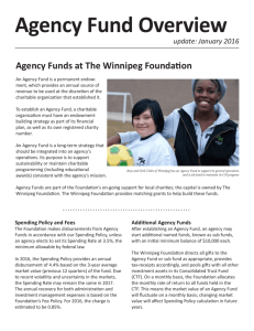 Agency Fund Overview - The Winnipeg Foundation