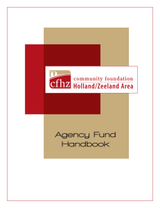 Agency Fund Handbook - Community Foundation of the Holland