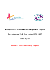 The beyondblue National Postnatal Depression Program Prevention