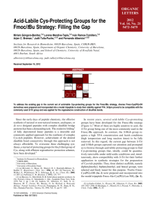 Acid-Labile Cys-Protecting Groups for the Fmoc/tBu Strategy: Filling