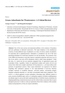 Green Adsorbents for Wastewaters: A Critical Review