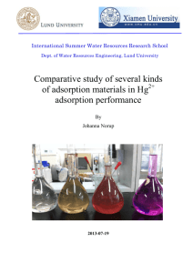 Comparative study of several kinds of adsorption materials in Hg