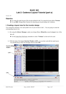 ELEC 301 Lab 2: Cadence Layout Tutorial (part a)