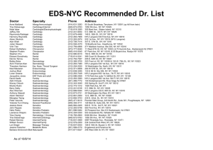 EDS-NYC Recommended Dr. List