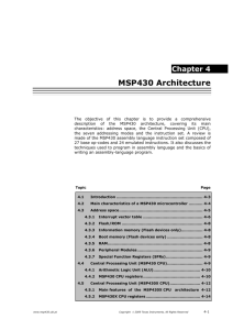 4. MSP430 Architecture