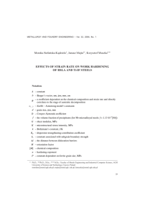 EFFECTS OF STRAIN RATE ON WORK HARDENING OF