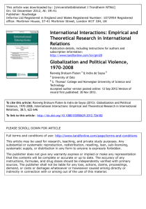 Globalization and Political Violence, 1970–2008 - NO