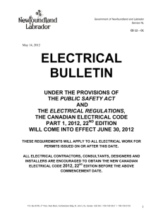 electrical bulletin - Government of Newfoundland and Labrador