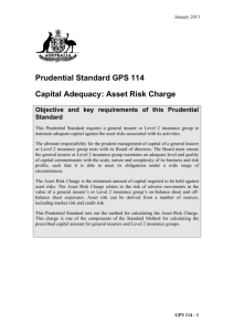 Prudential Standard GPS 114 Capital Adequacy: Asset Risk Charge