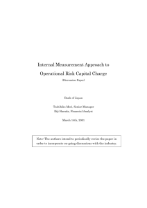 Internal Measurement Approach to Operational Risk Capital Charge