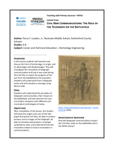 Civil War Communications: The Role of the Telegraph on the