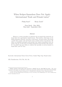 When Stolper-Samuelson Does Not Apply: International Trade and