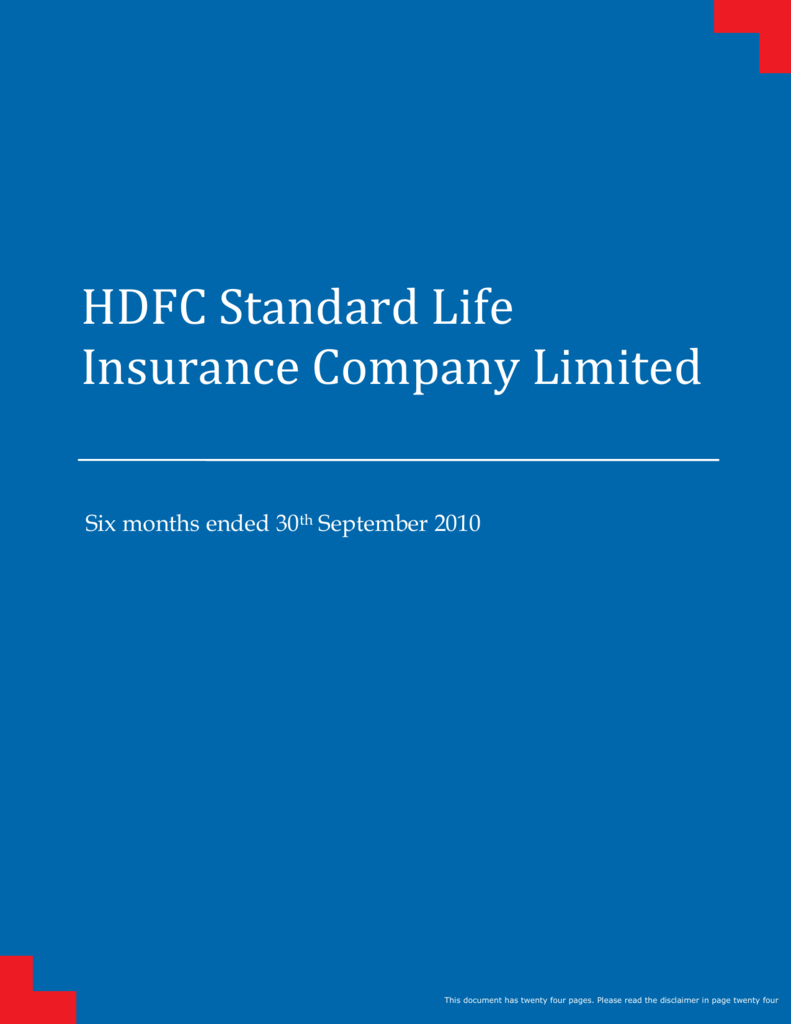 Hdfc Standard Life Insurance Company Limited