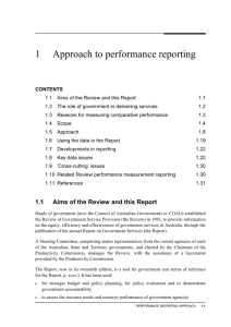 Chapter 1 Approach to performance reporting