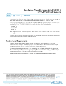 AN 447: Interfacing Altera Devices with 3.3/3.0/2.5 V LVTTL