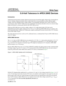 5.0-Volt Tolerance in APEX 20KE Devices White
