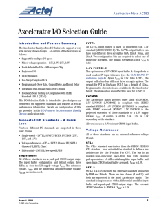 Axcelerator I/O Selection Guide