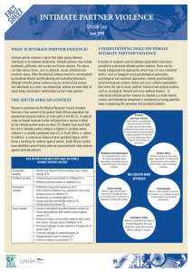 Intimate Partner Violence - SA Medical Research Council