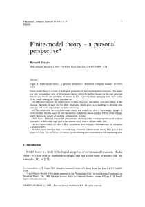 Finite-model theory - a personal perspective *