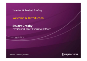 Investor and Analyst Briefing Presentation 2013