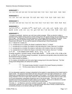 ©1994–PTAS, Inc. Electronic Structure Worksheet Answer Key Page