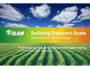 Building Relevant Scale : Delivering the Olam Strategy