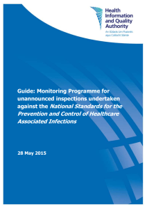 Monitoring Programme for unannounced inspections