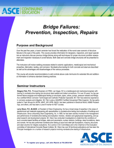 Bridge Failures: Prevention, Inspection, Repairs