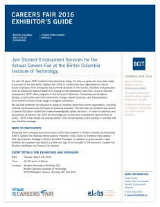 BCIT : : Student Employment Services : : Careers Fair Exhibitors Guide