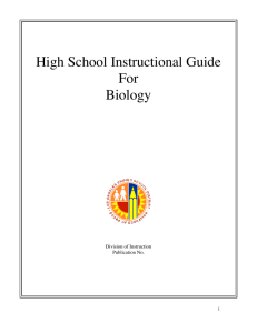 High School Instructional Guide For Biology