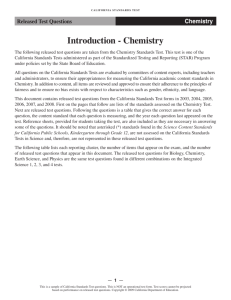 CST 2008 Released Test Questions, Chemistry