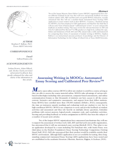 Assessing Writing in MOOCs: Automated Essay Scoring and