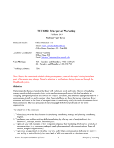 TUCK002: Principles of Marketing