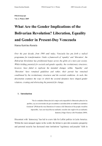 What Are the Gender Implications of the Bolivarian Revolution