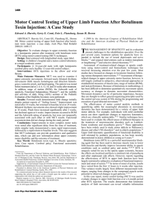 Motor Control Testing of Upper Limb Function After Botulinum Toxin