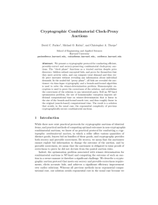 Cryptographic Combinatorial Clock-Proxy Auctions