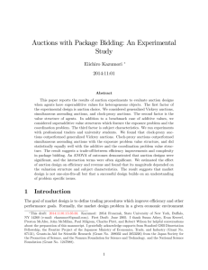 Auctions with Package Bidding: An Experimental Study