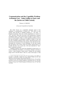 Communication and the Capability Problem in Roman Law: Aulus