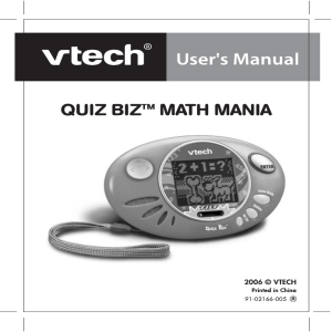 Quiz Biz – Math Mania Manual