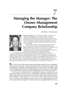 The Owner–Management Company Relationship