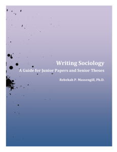 Writing Sociology A Guide for Junior Papers and Senior